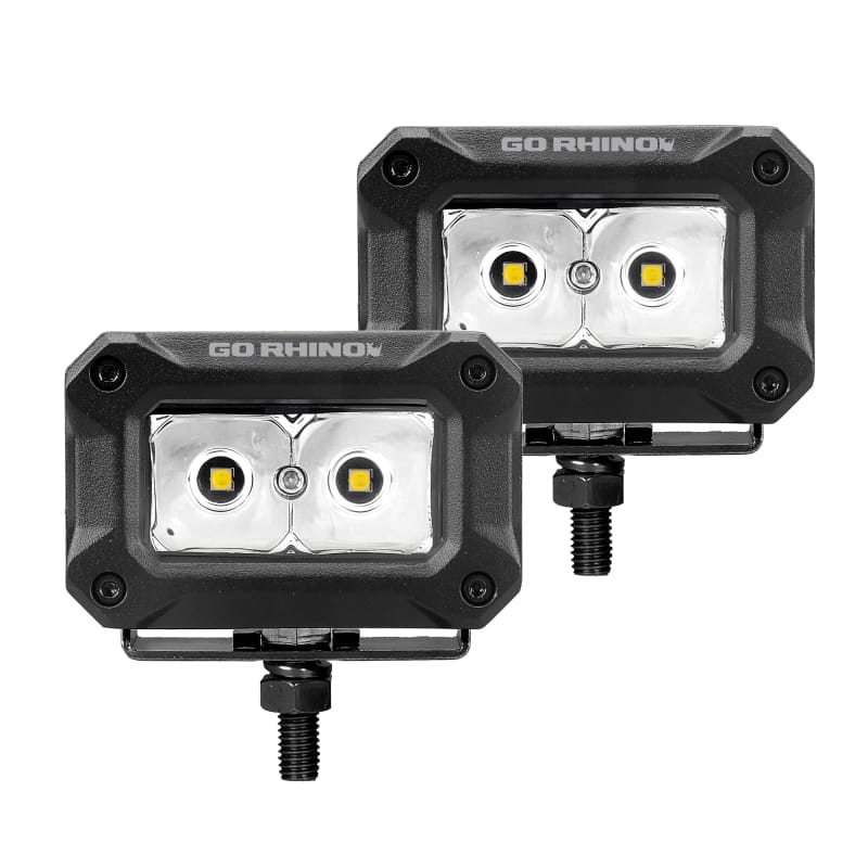 Go Rhino — Bright Series - 3x2 Rectangular LED Spot Lights, Pair