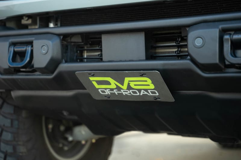 DV8 Offroad — Ford Bronco Capable Bumper Slanted Front License Plate Mount