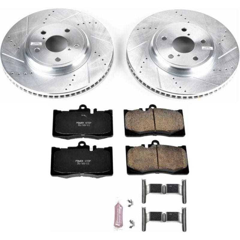 PowerStop — Z23 Daily Driver Carbon-Fiber Ceramic Brake Pad and Drilled & Slotted Rotor Kit