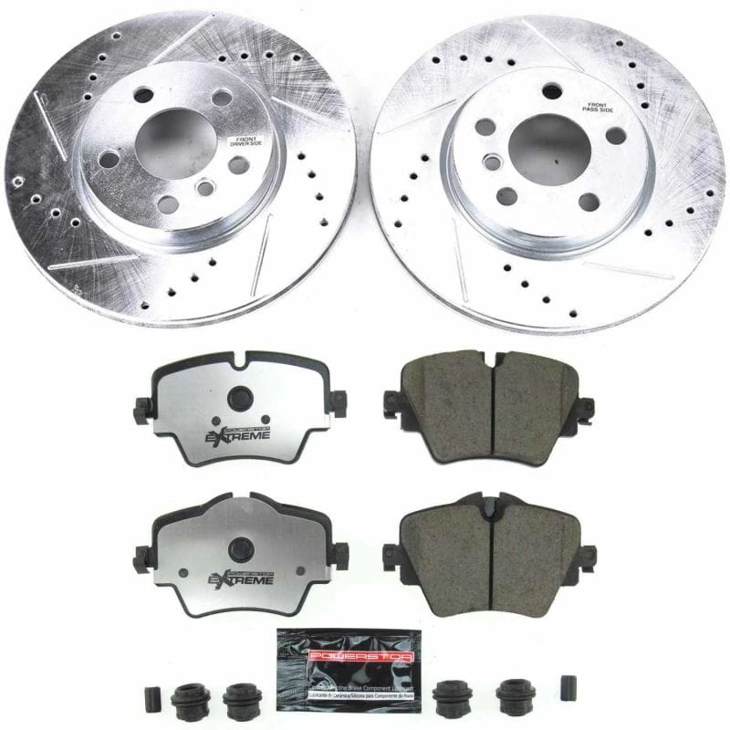 PowerStop — Z26 Street Performance Ceramic Brake Pad and Drilled & Slotted Rotor Kit