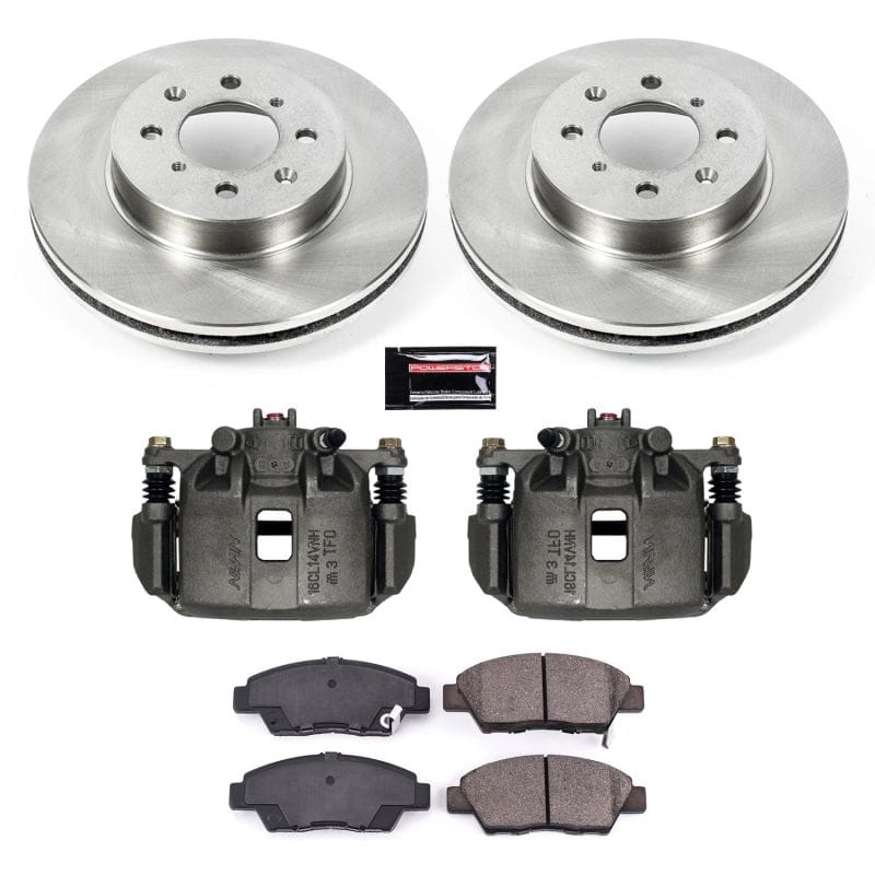 PowerStop — OE Stock Replacement Low-Dust Ceramic Brake Pad, Rotor and Caliper Kit