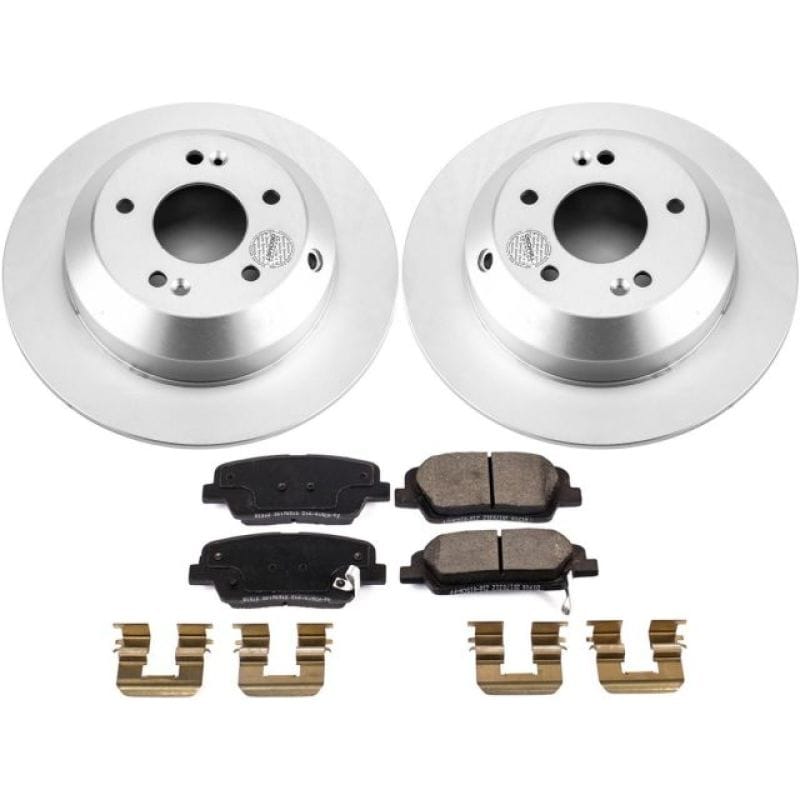 PowerStop — Genuine Geomet Coated Rotor and Low-Dust Ceramic Brake Pad Kit