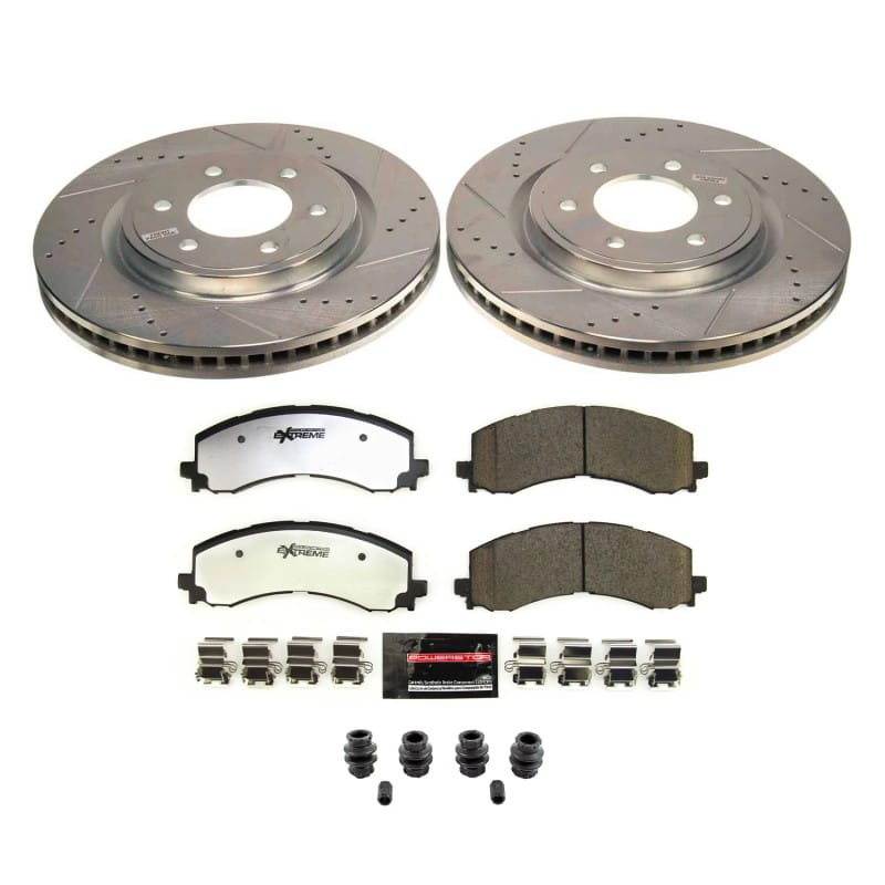 PowerStop — Z36 Truck and SUV Carbon-Fiber Ceramic Brake Pad and Drilled & Slotted Rotor Kit