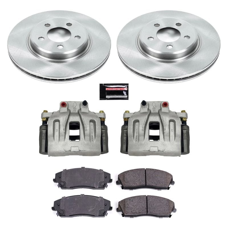 PowerStop — OE Stock Replacement Low-Dust Ceramic Brake Pad, Rotor and Caliper Kit