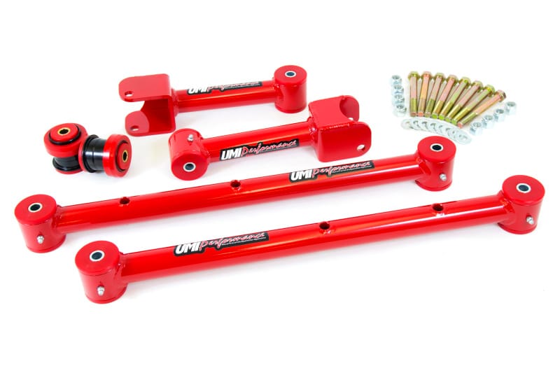 UMI Performance — Rear A-Body kit: tubular control arms, bushings & hardware for strength.