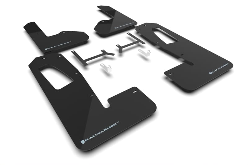 Rally Armor — Black Mud Flap/Light Blue Logo