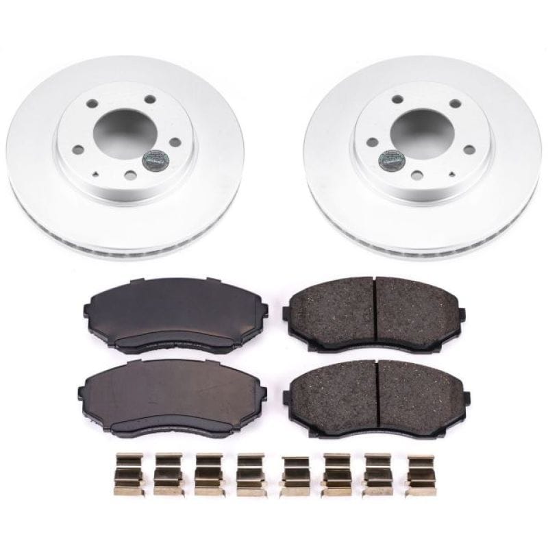 PowerStop — Genuine Geomet Coated Rotor and Low-Dust Ceramic Brake Pad Kit