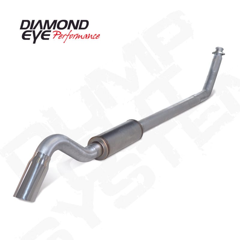 Diamond Eye Performance — KIT, 4", TURBO-BACK, MUFFLER REPLACEMENT PIPE, SINGLE TURN DOWN; ALUMINIZED