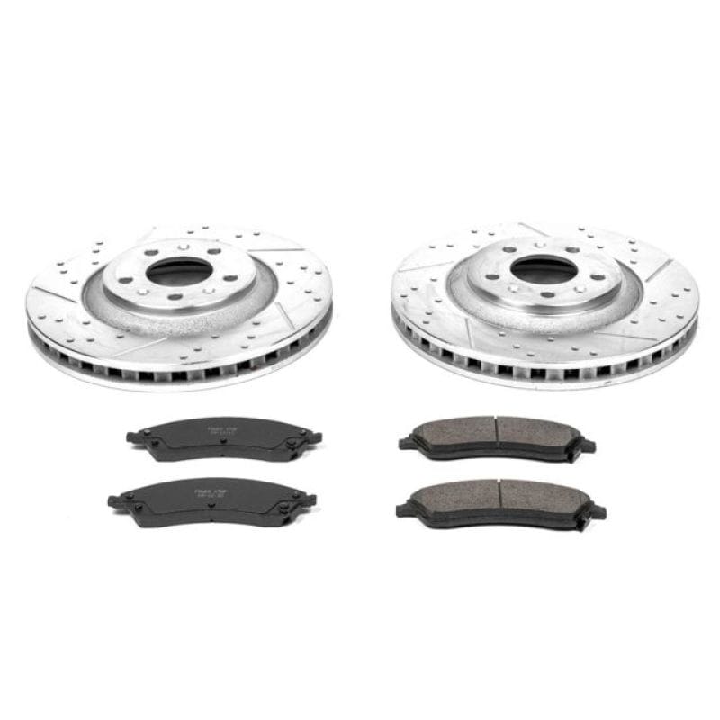PowerStop — Z23 Daily Driver Carbon-Fiber Ceramic Brake Pad and Drilled & Slotted Rotor Kit