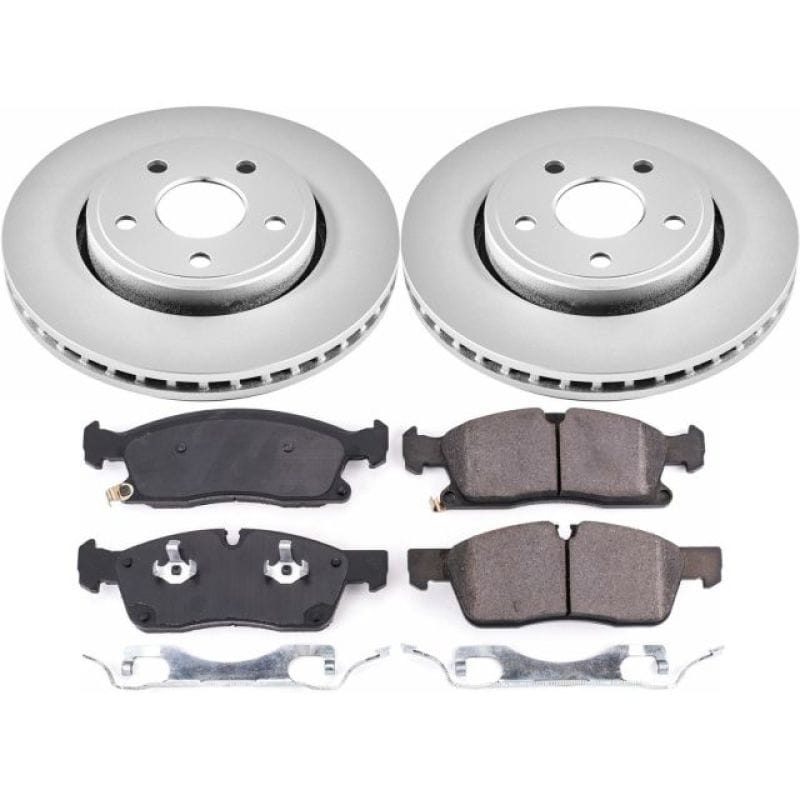PowerStop — Genuine Geomet Coated Rotor and Low-Dust Ceramic Brake Pad Kit
