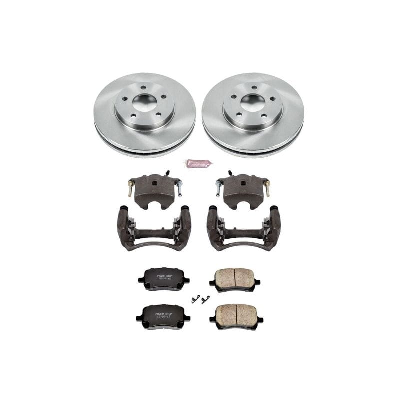 PowerStop — OE Stock Replacement Low-Dust Ceramic Brake Pad, Rotor and Caliper Kit