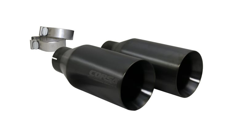 CORSA Performance — 3.0in. Cat-Back Dual Rear Exit with Single 5.0in. Gunmetal PVD Straight Cut Tip