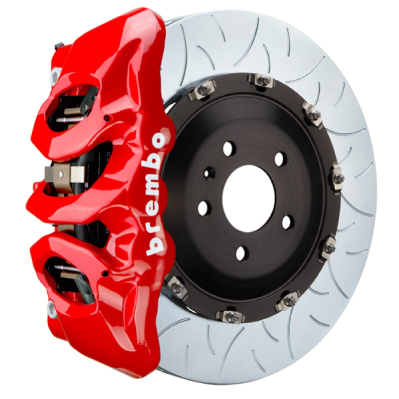 Brembo — Brembo 15-19 Volkswagen Golf R Front GT BBK 6 Piston Cast 380x34 2pc Rotor Slotted Type3-Red