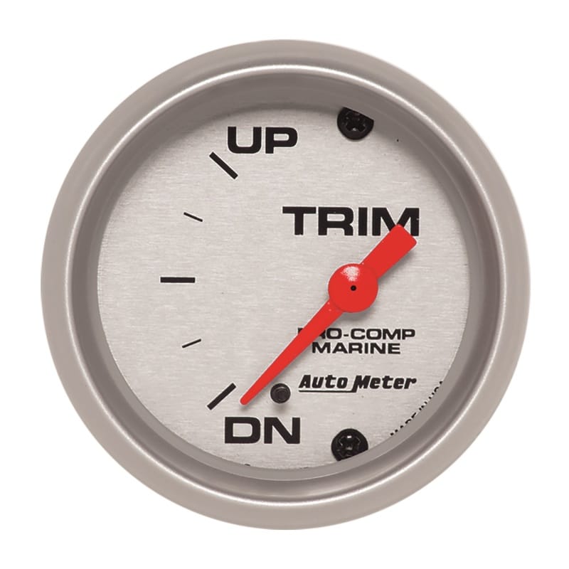 AutoMeter — GAUGE, TRIM LEVEL, 2 1/16", 0ODOWN-90OUP, ELECTRIC, MARINE SILVER