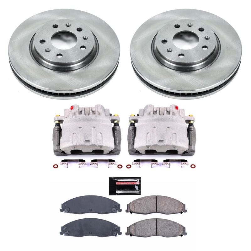 PowerStop — OE Stock Replacement Low-Dust Ceramic Brake Pad, Rotor and Caliper Kit