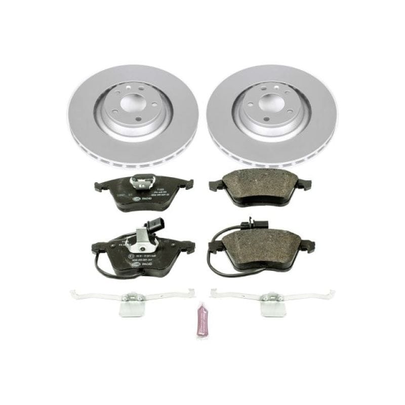 PowerStop — Genuine Geomet Coated Rotors, ECE-R90 Brake Pads + Hardware Kit