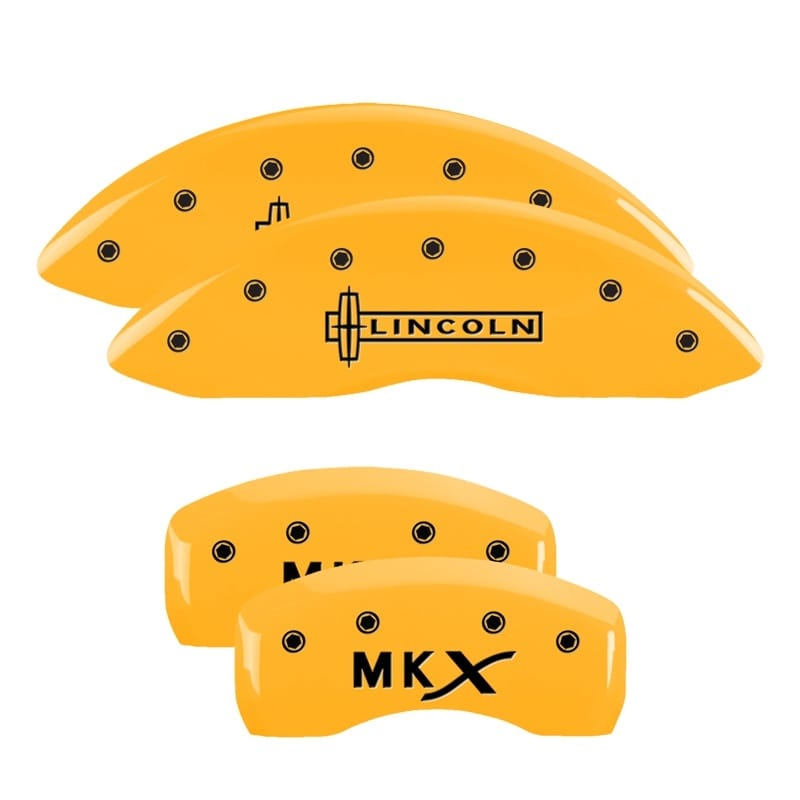MGP — Set of 4 caliper covers, Engraved Front: Lincoln - Engraved Rear: MKX, Yellow po