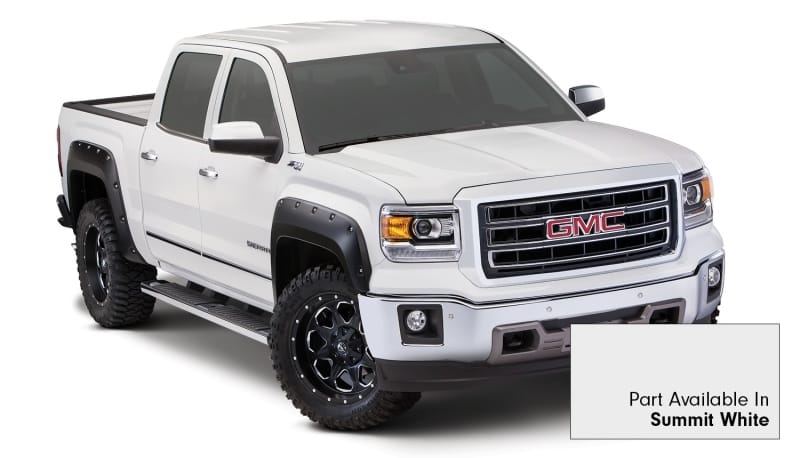 Bushwacker — Fender Flares Pocket Style-Color Summit White Smooth Finish 4 Pc
Pocket Style® Color Match Fender Flares