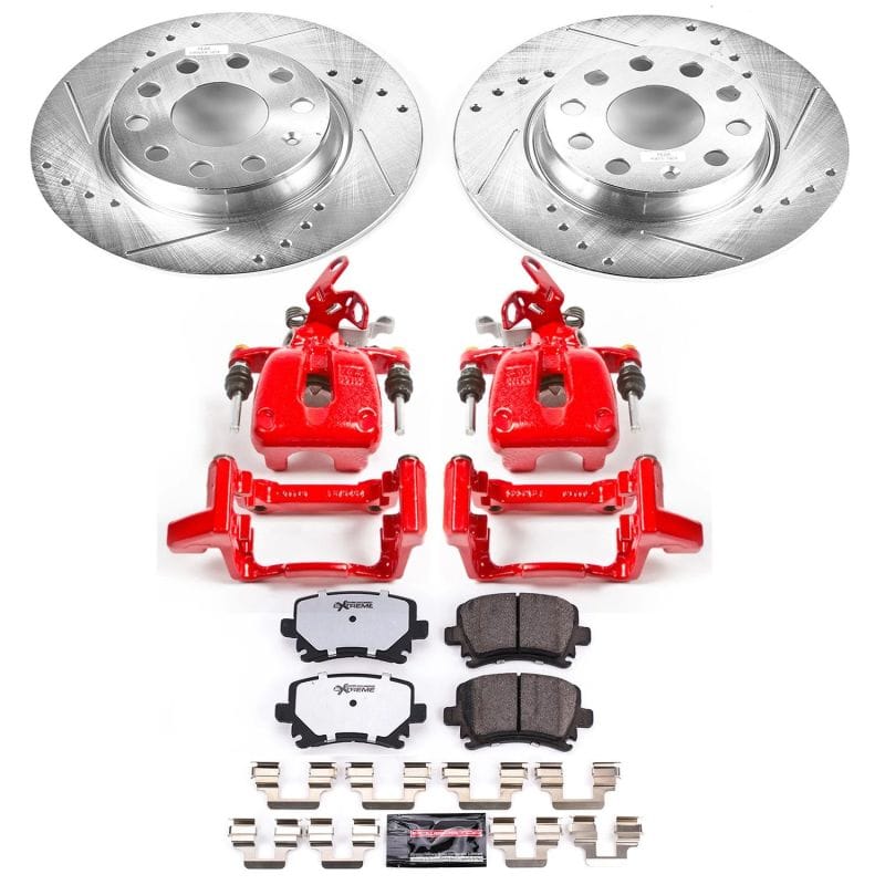 PowerStop — Z26 Street Performance Ceramic Brake Pad, Drilled Slotted Rotor, and Caliper Kit