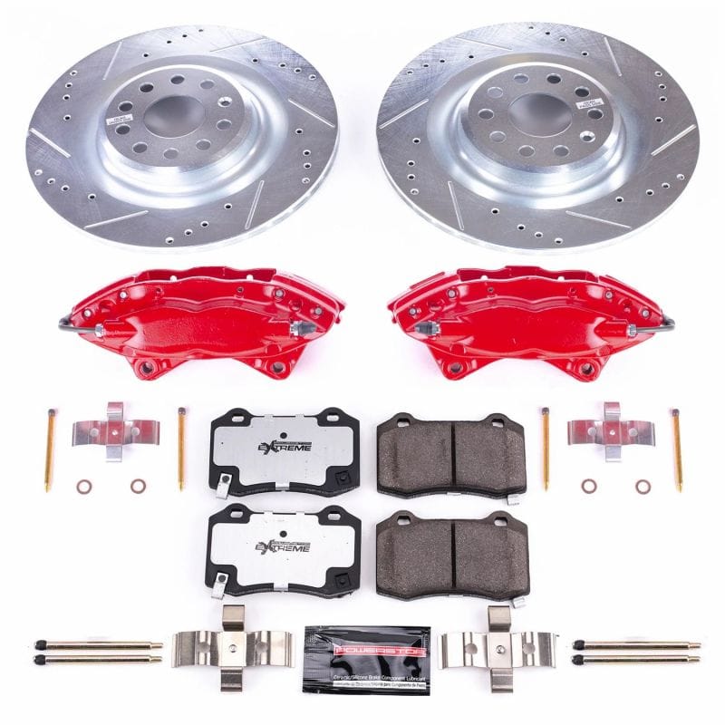PowerStop — Z26 Street Performance Ceramic Brake Pad, Drilled Slotted Rotor, and Caliper Kit