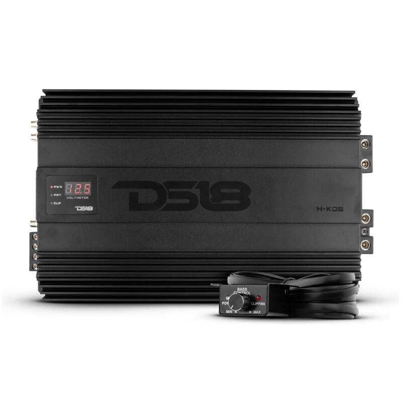 DS18 — DS18 1-Channel Amp 9200 Burst/0.5ohm 5000/1ohm 3500/2ohm 2200/4ohm Watts RMS w/ Voltmeter Black