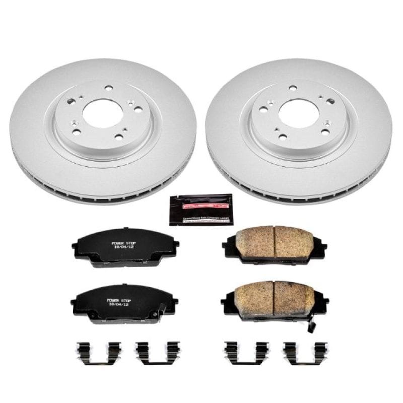PowerStop — Genuine Geomet Coated Rotor and Low-Dust Ceramic Brake Pad Kit