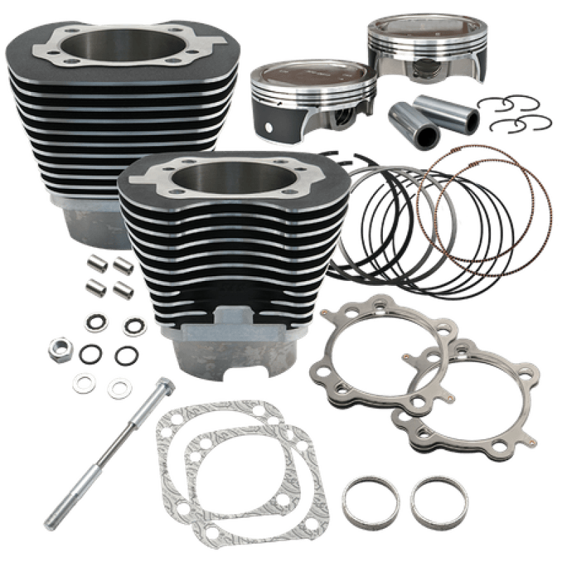 S&S Cycle — S&S Cycle 07-16 BT 124in Low Compression 4-1/8in Big Bore Kit - Wrinkle Black