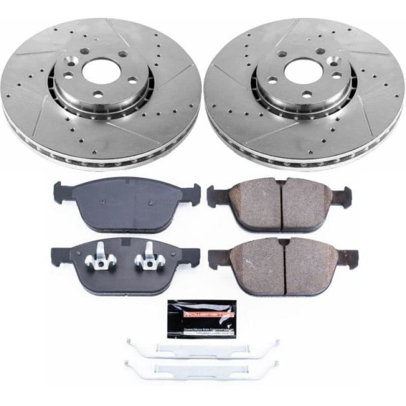 PowerStop — Z23 Daily Driver Carbon-Fiber Ceramic Brake Pad and Drilled & Slotted Rotor Kit