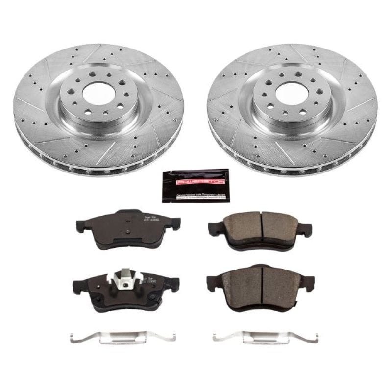 PowerStop — Z23 Daily Driver Carbon-Fiber Ceramic Brake Pad and Drilled & Slotted Rotor Kit