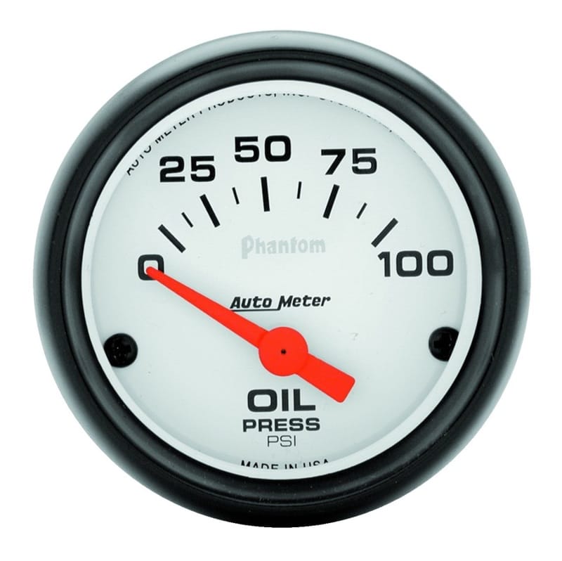 AutoMeter — GAUGE, OIL PRESSURE, 2 1/16", 100PSI, ELECTRIC, PHANTOM