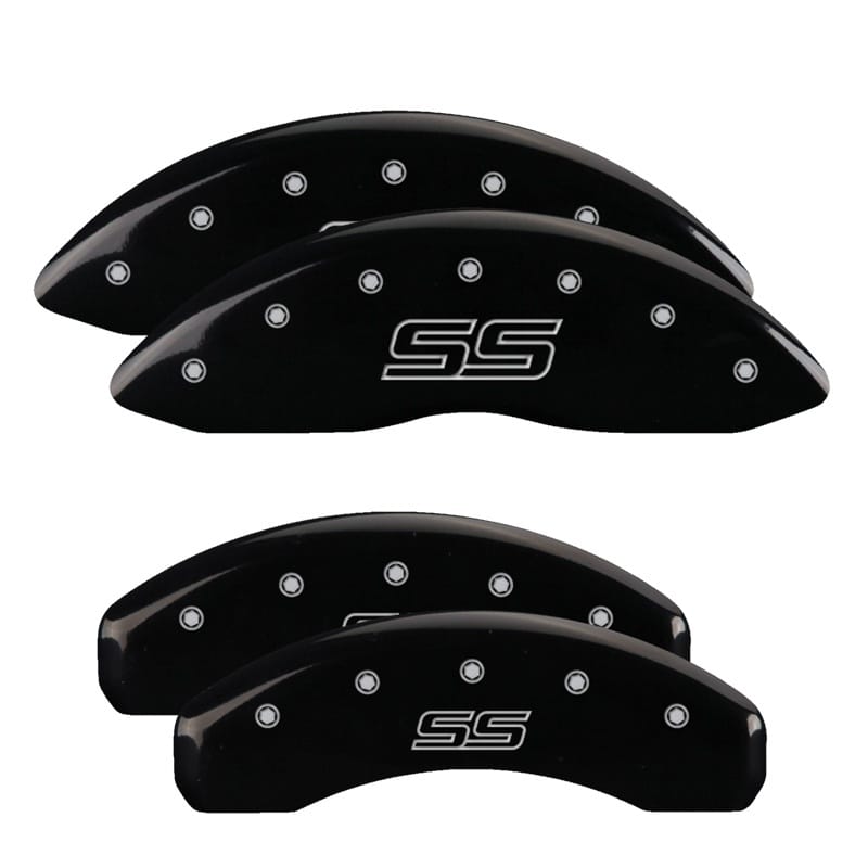 MGP — Set of 4 caliper covers, Engraved Front and Rear: Trailblazer style/SS, Black po