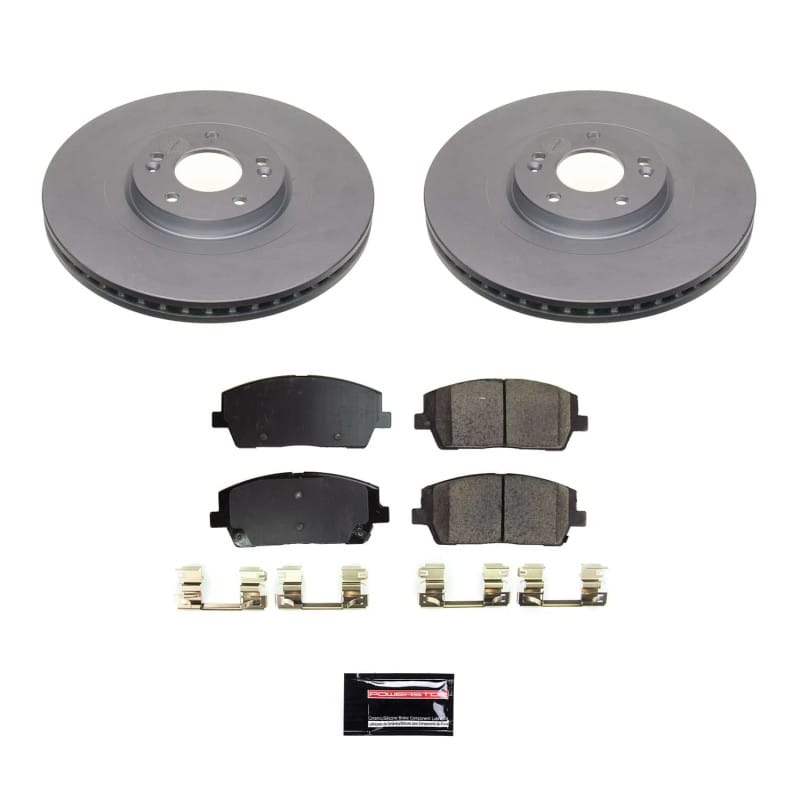 PowerStop — Genuine Geomet Coated Rotor and Low-Dust Ceramic Brake Pad Kit