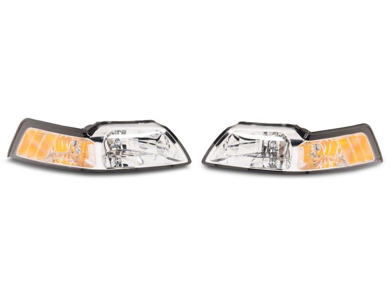 Raxiom — Raxiom 99-04 Ford Mustang Axial Series OEM Style Replacement Headlights- Chrome Housing (Clear Lens)
Headlights