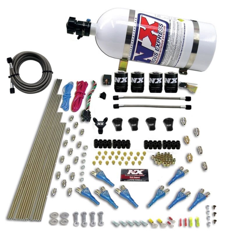 Nitrous Express — PRO-SHK/GAS (200,300,400,500,600HP) 4 SOLENOIDS WITH 10LB BOTTLE
Nitrous Oxide Injection System Kit