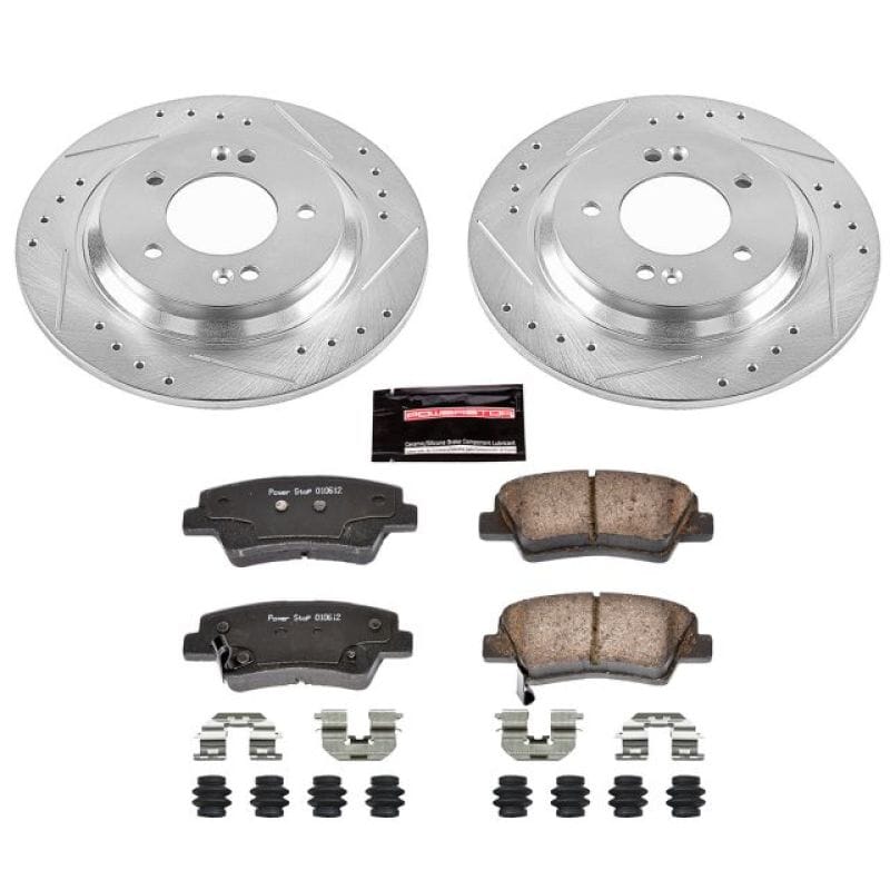 PowerStop — Z23 Daily Driver Carbon-Fiber Ceramic Brake Pad and Drilled & Slotted Rotor Kit