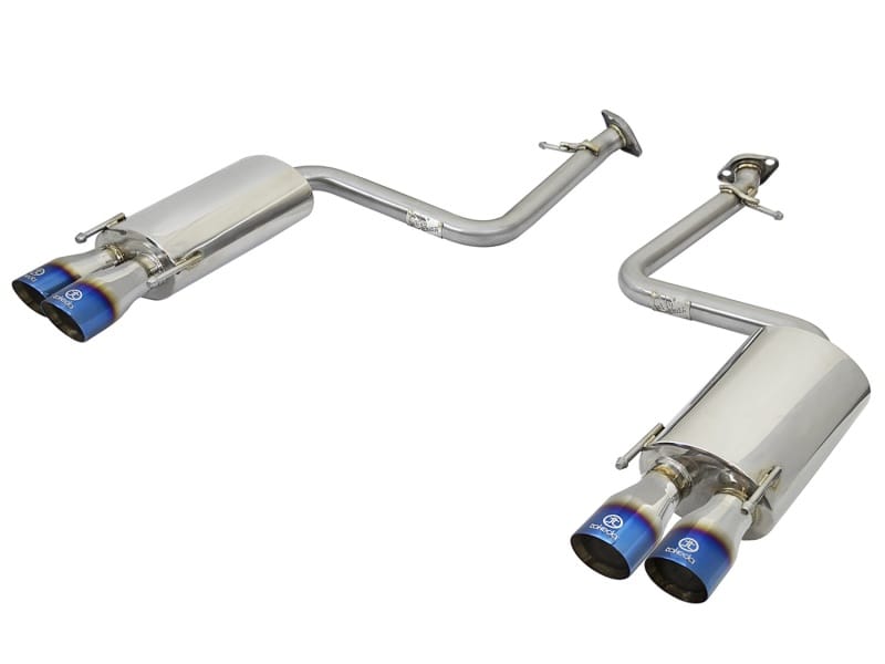 aFe — Takeda 2 IN 304 Stainless Steel Axle-Back Exhaust System w/ Blue Flame Tip