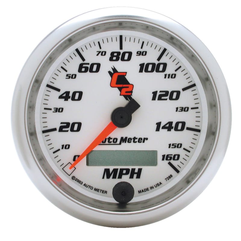AutoMeter — GAUGE, SPEEDOMETER, 3 3/8", 160MPH, ELEC. PROGRAMMABLE, C2