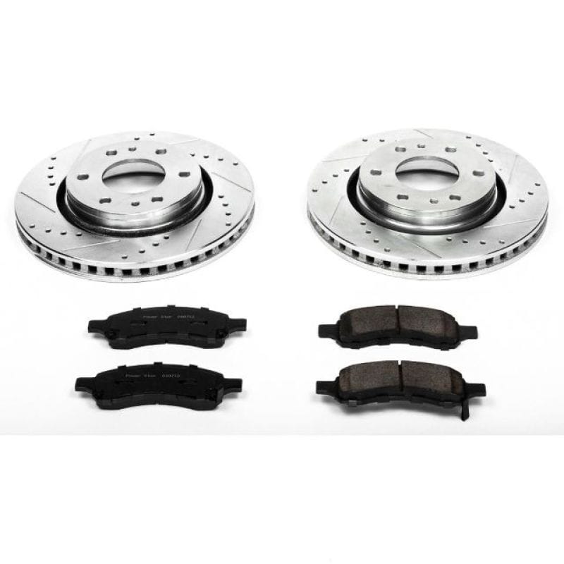 PowerStop — Z23 Daily Driver Carbon-Fiber Ceramic Brake Pad and Drilled & Slotted Rotor Kit