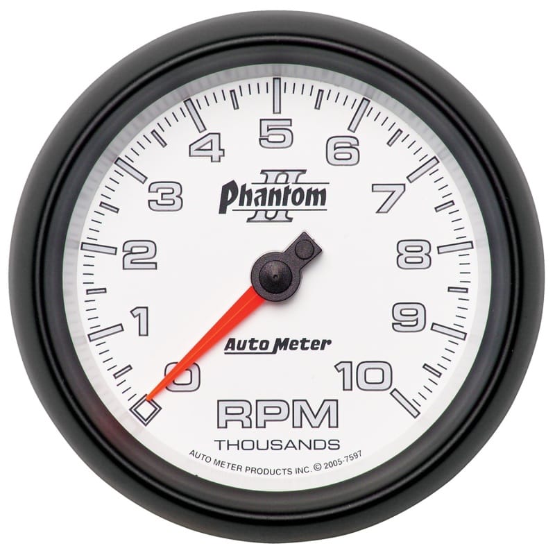 AutoMeter — GAUGE, TACHOMETER, 3 3/8", 10K RPM, IN-DASH, PHANTOM II