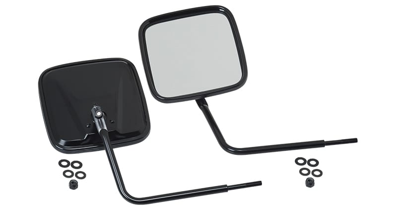 Kentrol — Kentrol 76-18 JEEP CJ/Wrangler YJ/TJ/JK Outback Mirrors Pair - Powdercoat Black