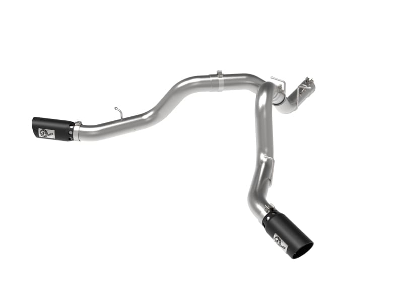aFe — Large Bore-HD 4 IN 409 Stainless Steel DPF-Back Exhaust System w/Black Tip