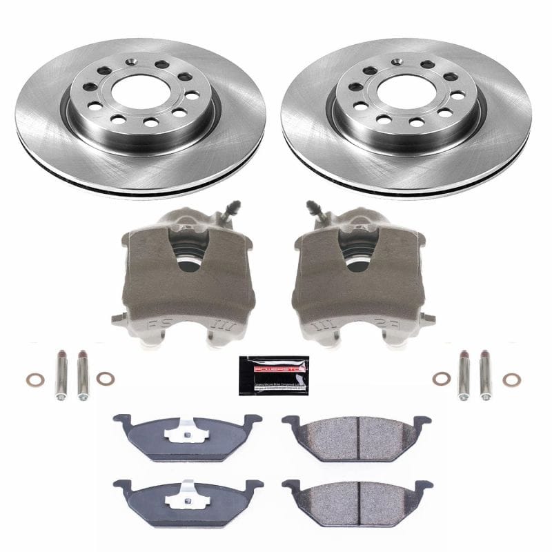 PowerStop — OE Stock Replacement Low-Dust Ceramic Brake Pad, Rotor and Caliper Kit