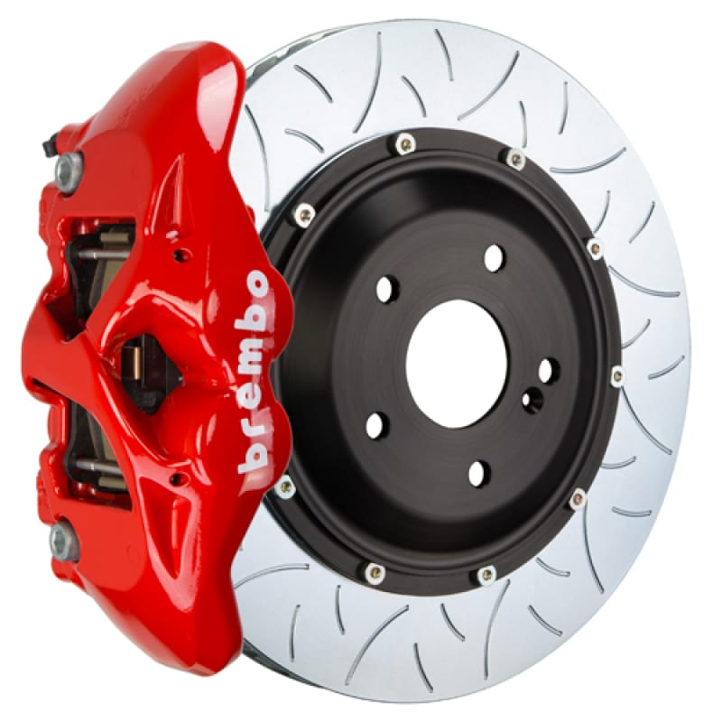 Brembo — Brembo 08-13 BMW M3 (E90/E92/E93) Rear GT BBK 4 Piston Cast 380x28 2pc Rotor Slotted Type-3-Red