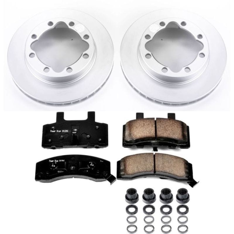 PowerStop — Genuine Geomet Coated Rotor and Low-Dust Ceramic Brake Pad Kit
