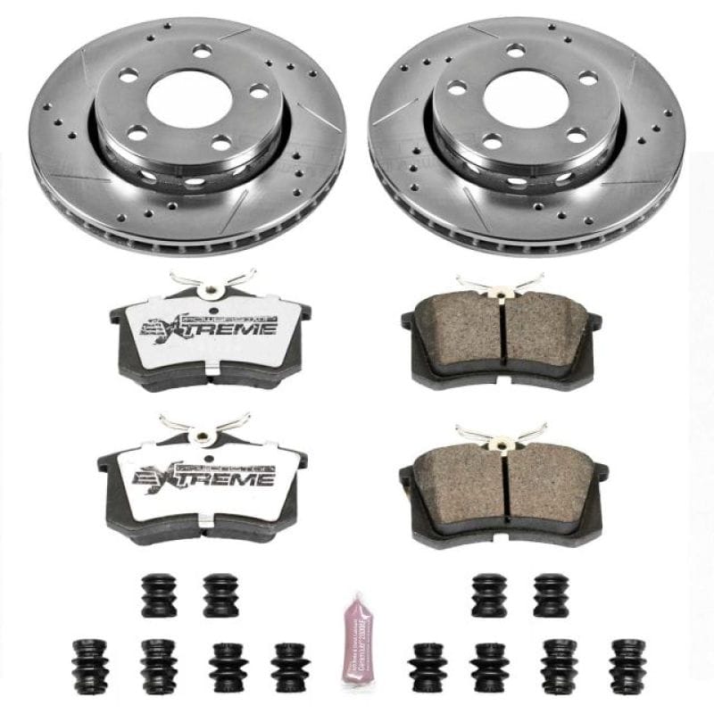 PowerStop — Z26 Street Performance Ceramic Brake Pad and Drilled & Slotted Rotor Kit