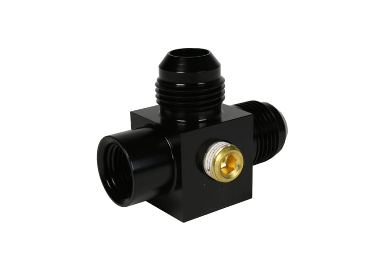 Aeromotive — 2x Male AN-08 x ORB-06 Port Tee with Gauge Port
