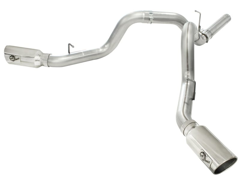 aFe — Large Bore-HD 4 IN 409 Stainless Steel DPF-Back Exhaust System w/Polished Tip