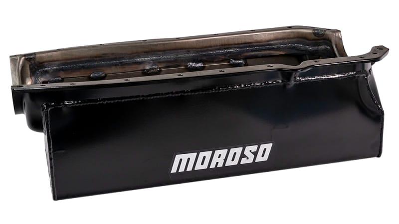 Moroso — Moroso 65-Up Oldsmobile V-8 (330-455) Marine Stroker Box Sump Flat Bottom 10qt 7.25in Steel Oil Pan