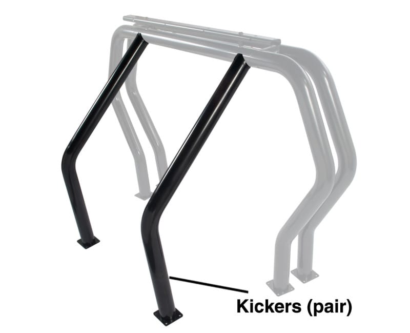 Go Rhino — Bed Bar Component - Pair of Kickers (Between wheel wells) - Black Powdercoat