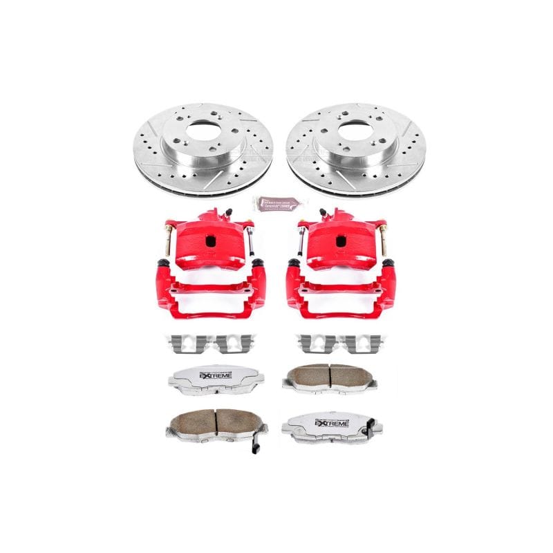 PowerStop — Z26 Street Performance Ceramic Brake Pad, Drilled Slotted Rotor, and Caliper Kit